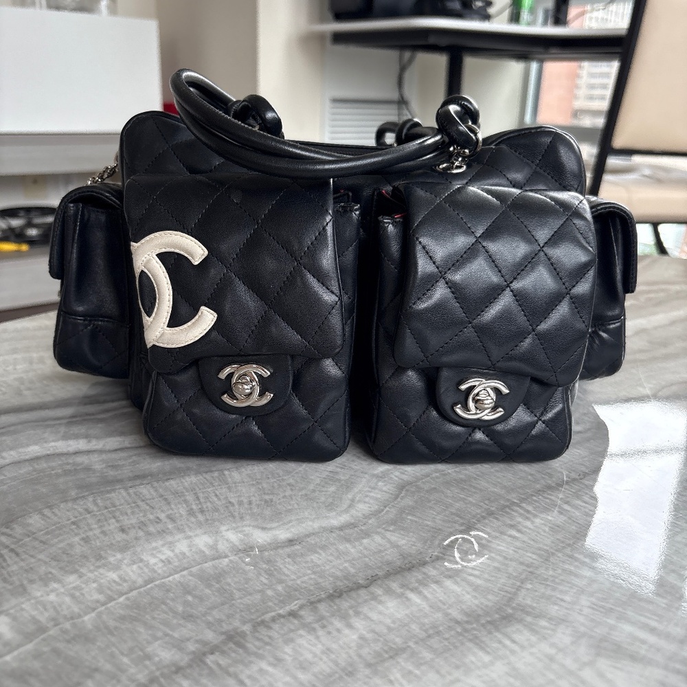 Vintage black Chanel reporter bag